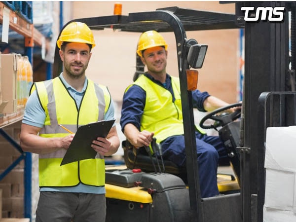 standard clothes for driver forklift in a storage